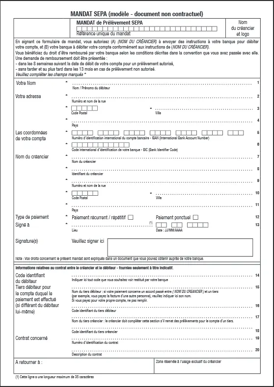 autorisation de prélèvement