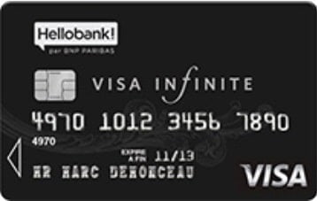 Les cartes bancaires chez Hello Bank CB Visa Infinite Hello Bank