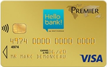 Les cartes bancaires chez Hello Bank CB Visa Premier Hello Bank